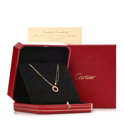 Cartier 18K Pink Gold 2 Diamond LOVE Necklace 6 of 6