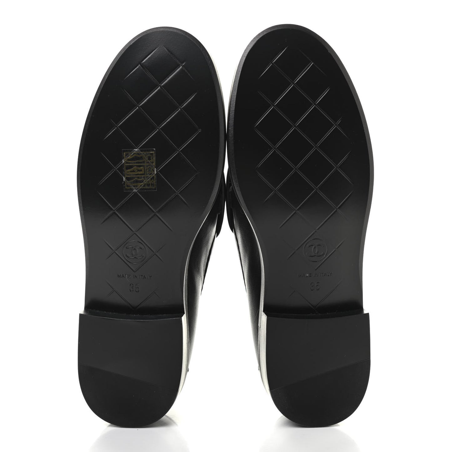 Lambskin Quilted CC Turnlock Loafers 35 Black
