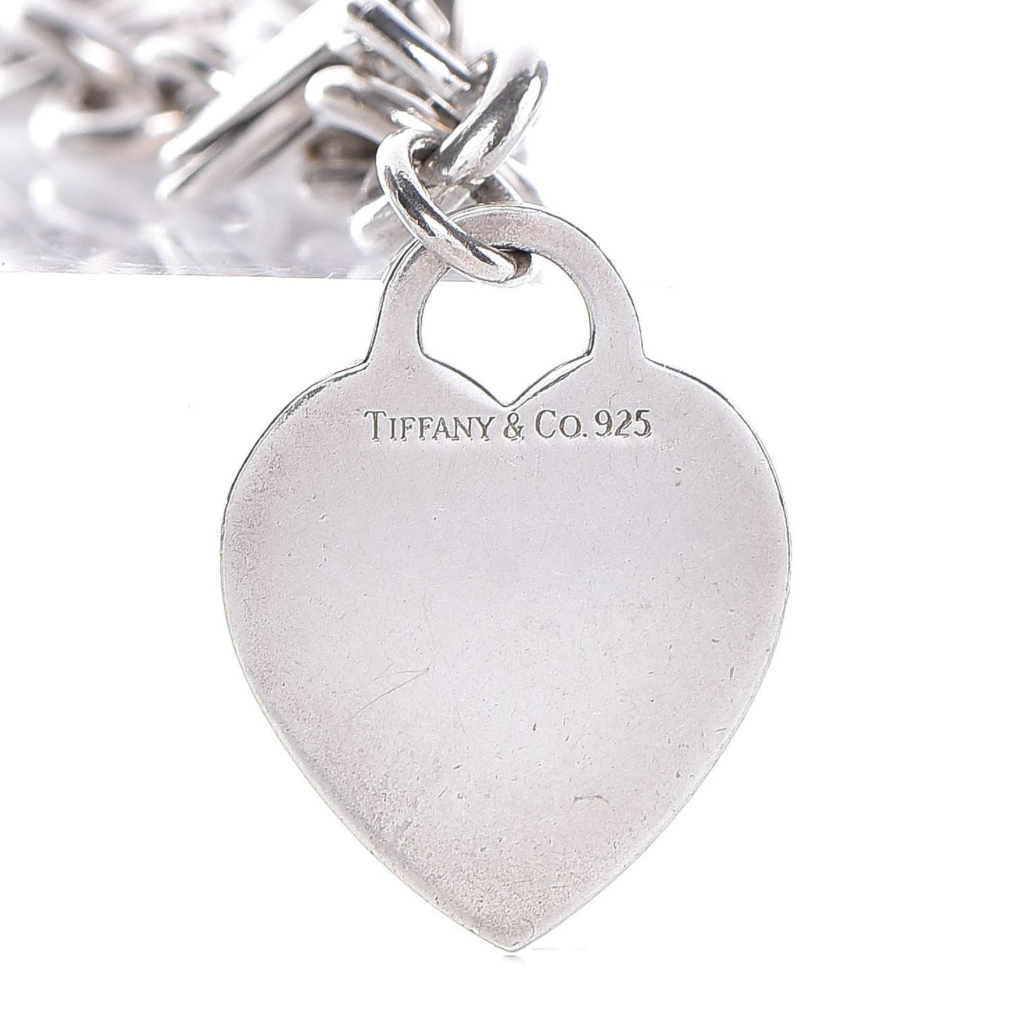 Sterling Silver Heart Tag Charm Bracelet