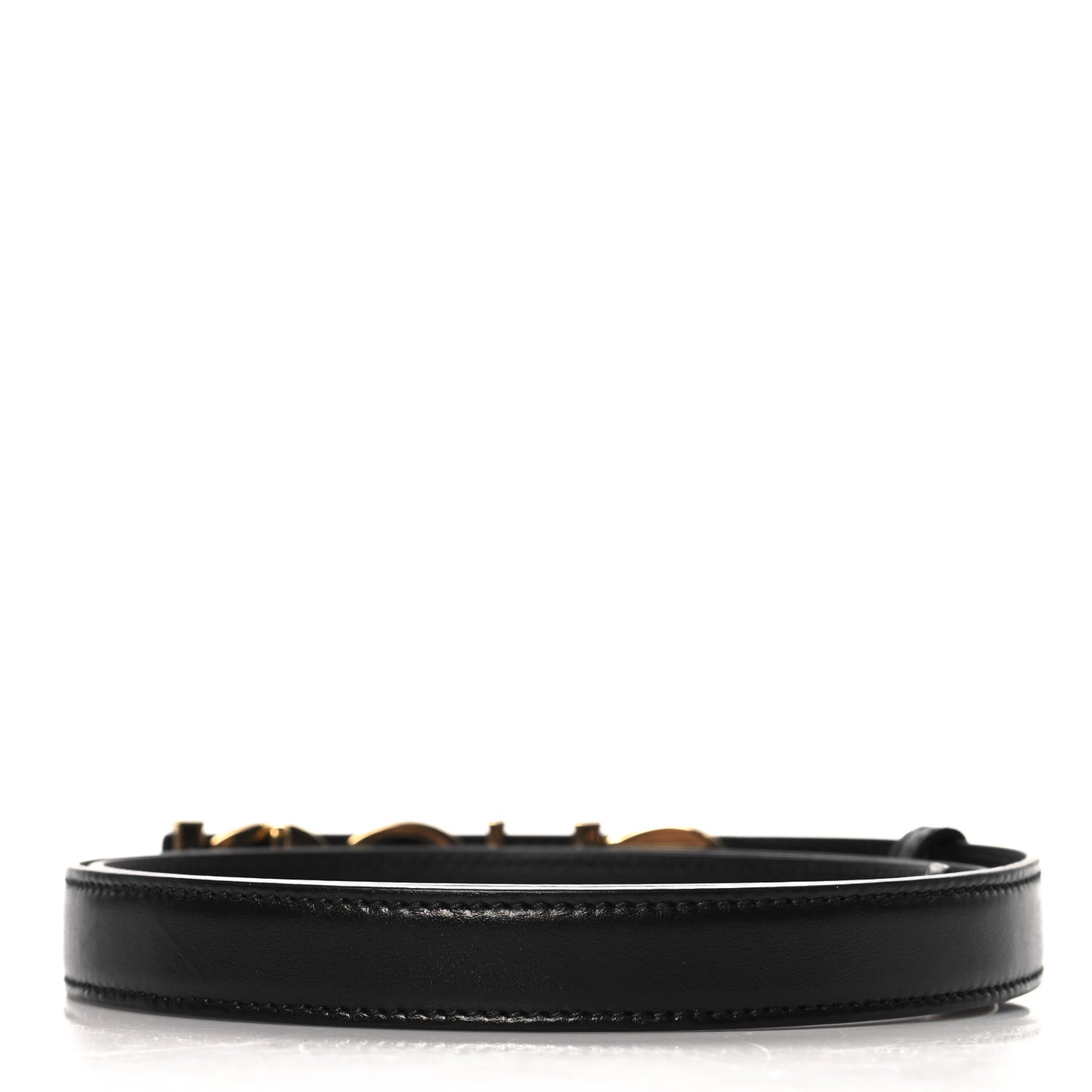 Plutone Calfskin Gucci Buckle 20mm Thin Belt 90 36 Black
