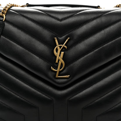 Saint Laurent Calfskin Y Quilted Monogram Medium Loulou Chain Satchel Black 9 of 11