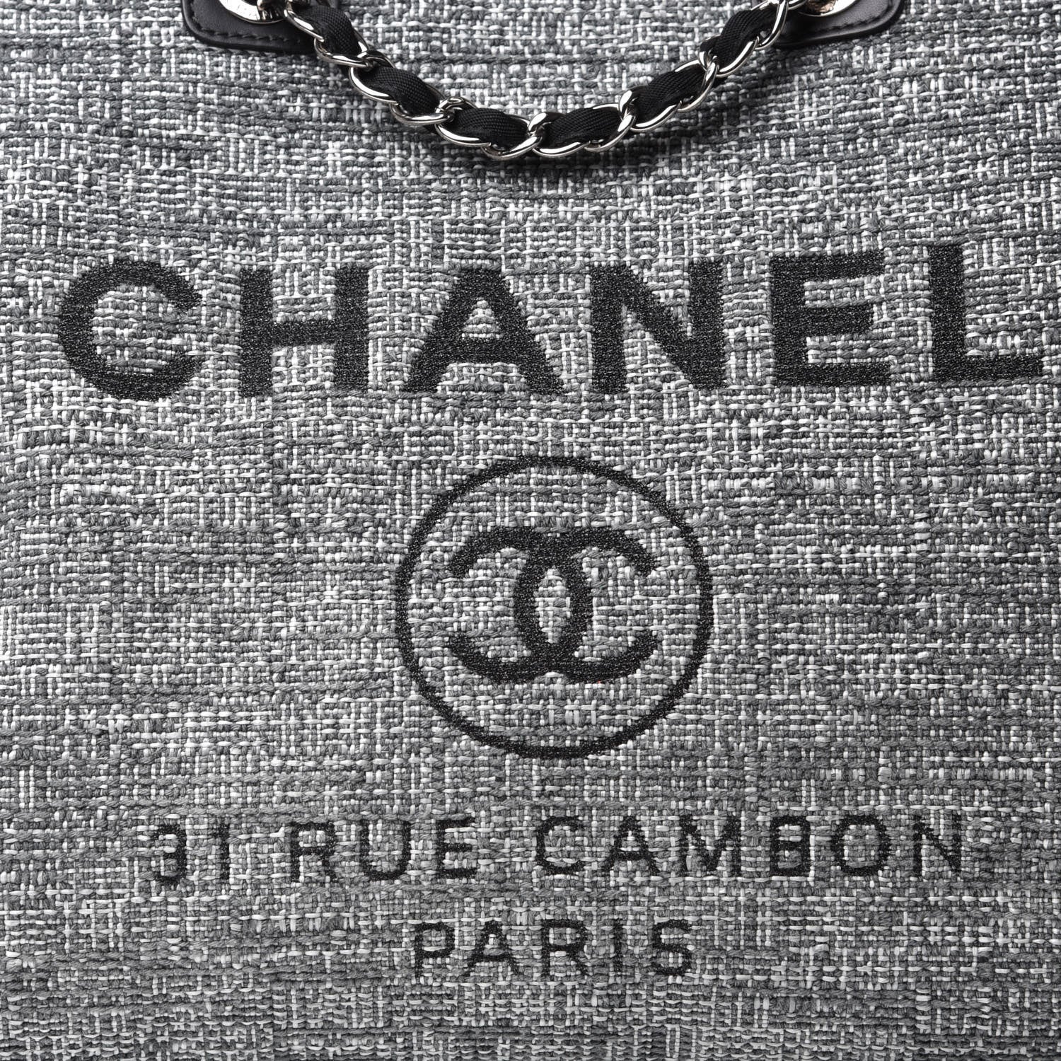 Chanel Canvas Large Deauville Tote Charcoal 11 of 11