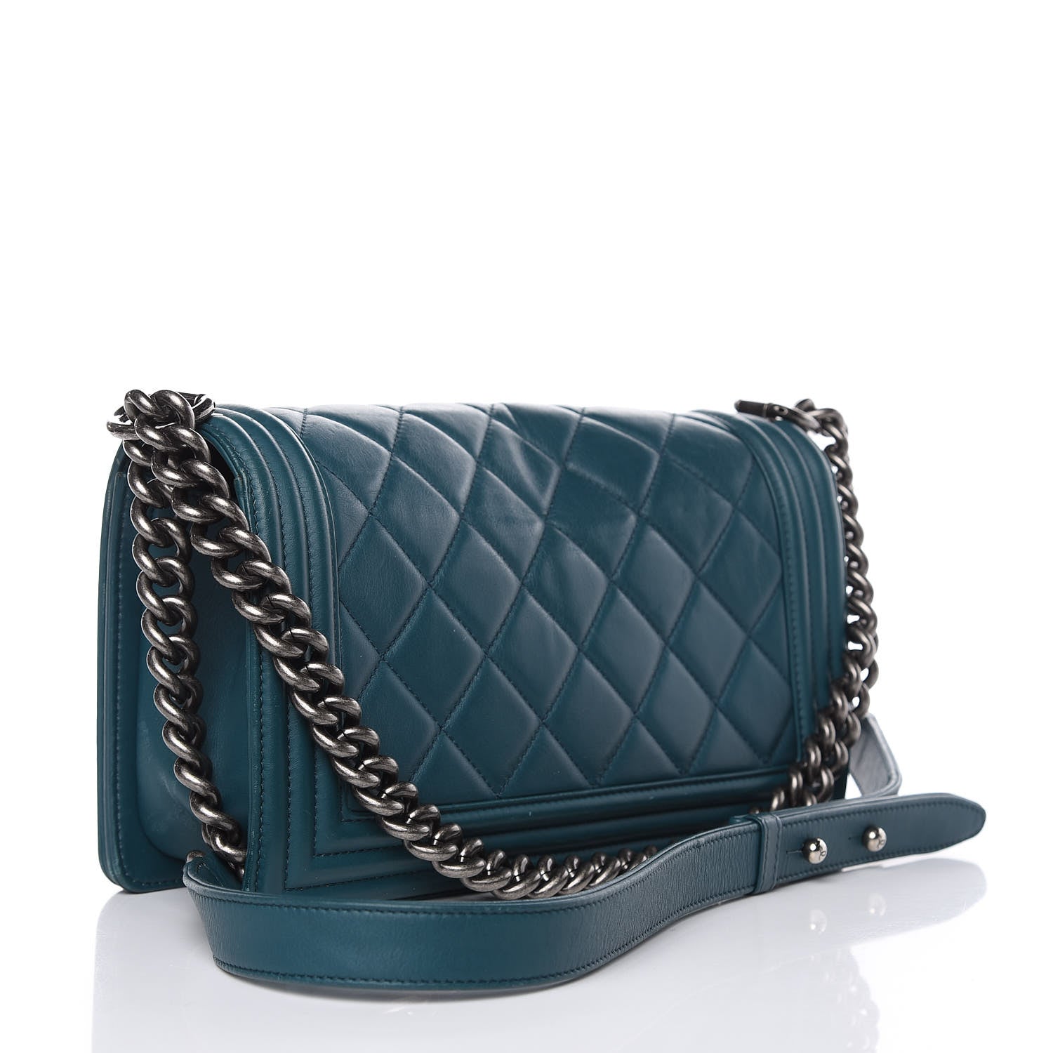 Chanel Lambskin Quilted Medium Boy Flap Dark Green 3 of 13