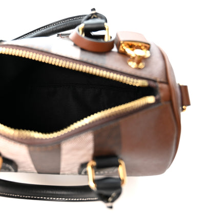 Burberry E-canvas Check Mini Bowling Bag Dark Birch Brown 5 of 10