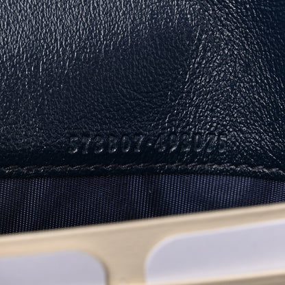 Gucci Vintage Effect Calfskin Matelasse Diagonal Torchon GG Marmont Chain Wallet Mystic White Blue Agata 6 of 10