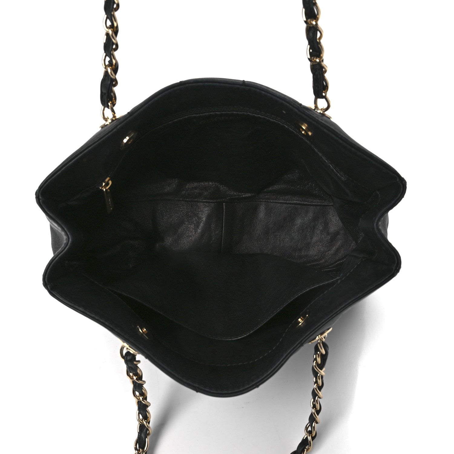 Chanel Calfskin Stitched Chocolate Bar Shopping Tote Black 5 of 12