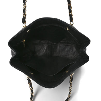Chanel Calfskin Stitched Chocolate Bar Shopping Tote Black 5 of 12