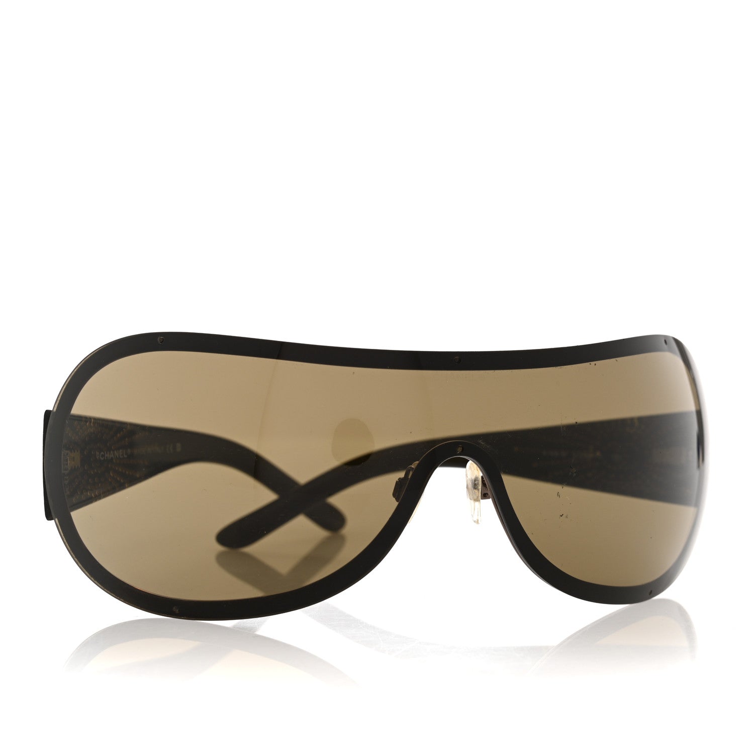 Chanel Shield Crystal CC Logo Sunglasses 4148-B Brown 8 of 8