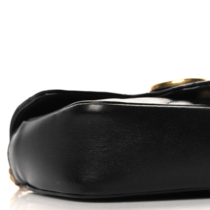 Gucci Calfskin Matelasse Super Mini GG Marmont Shoulder Bag Black 9 of 11