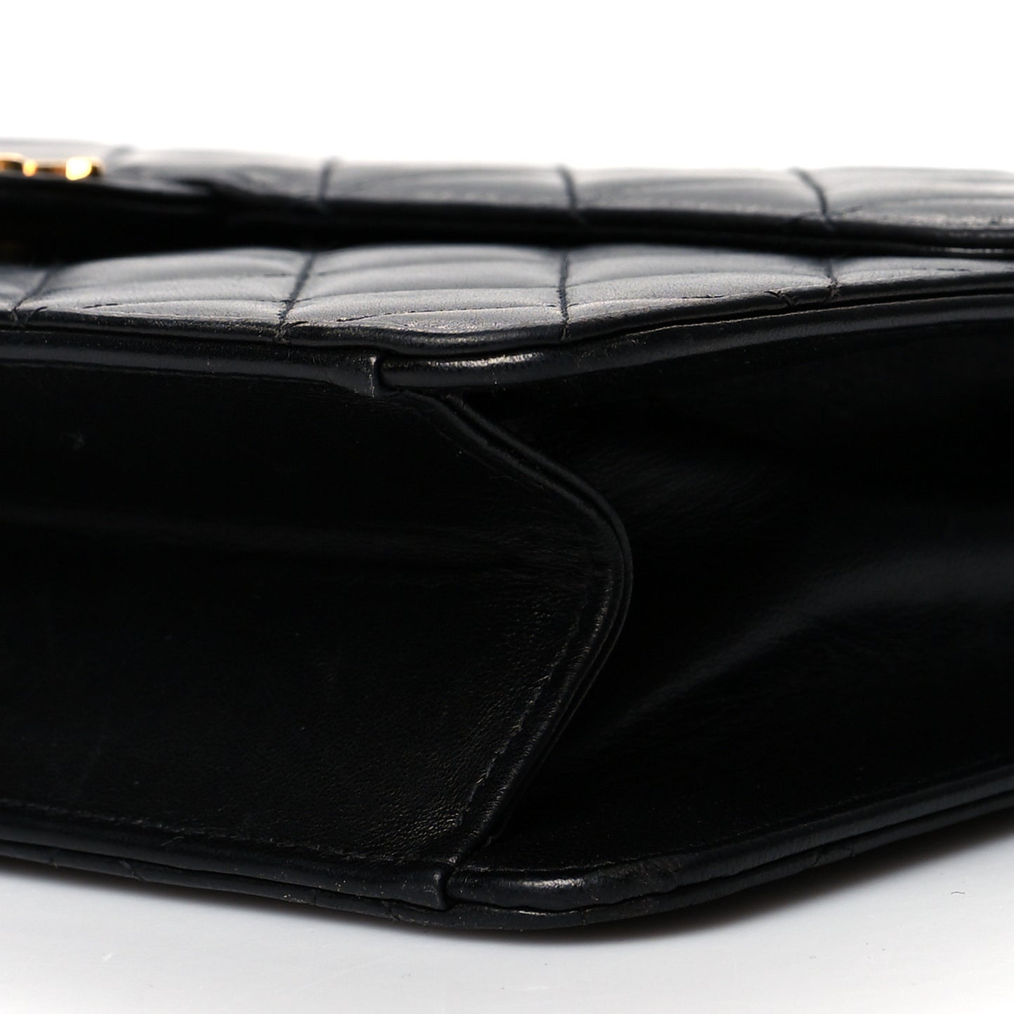 Lambskin Quilted Medium Single Flap Black