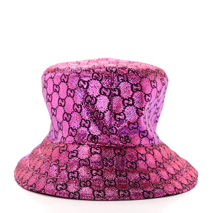 Gucci Canvas Lame GG Monogram Reversible Bucket Hat Fuxia Pink 6 of 14