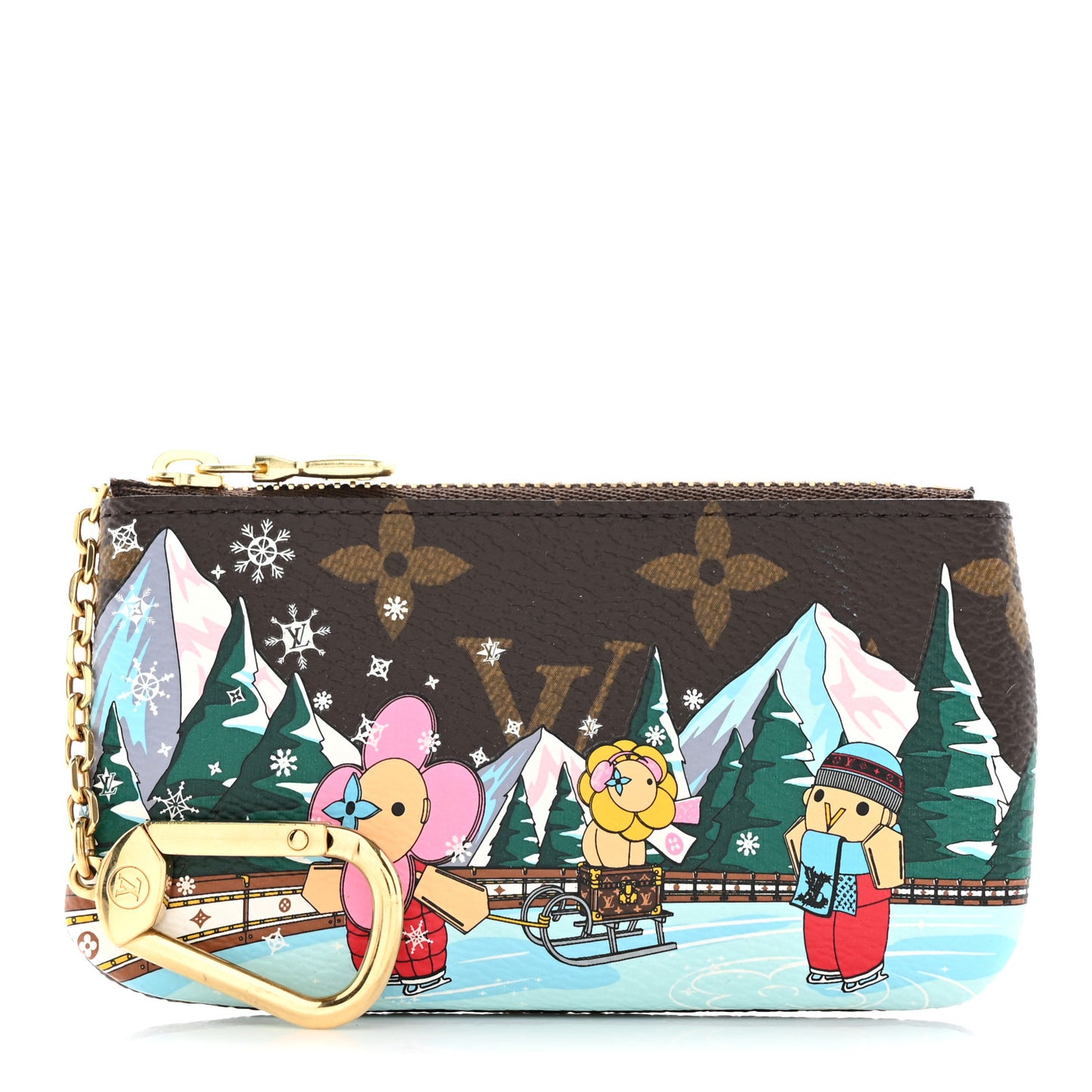 Monogram 2023 Christmas Animation Alpine Key Pouch Pink