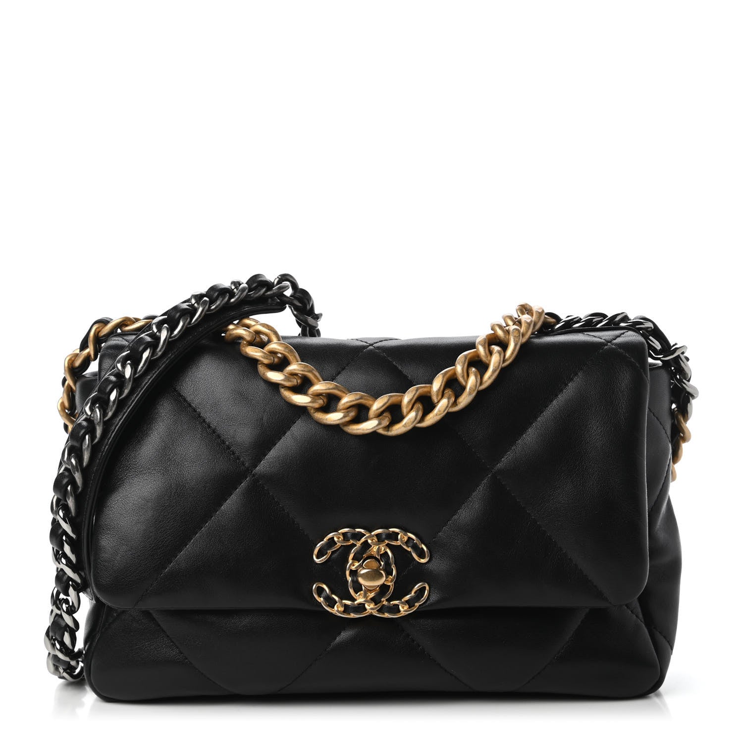 Chanel Lambskin Quilted Medium Chanel 19 Flap Black 1 of 11