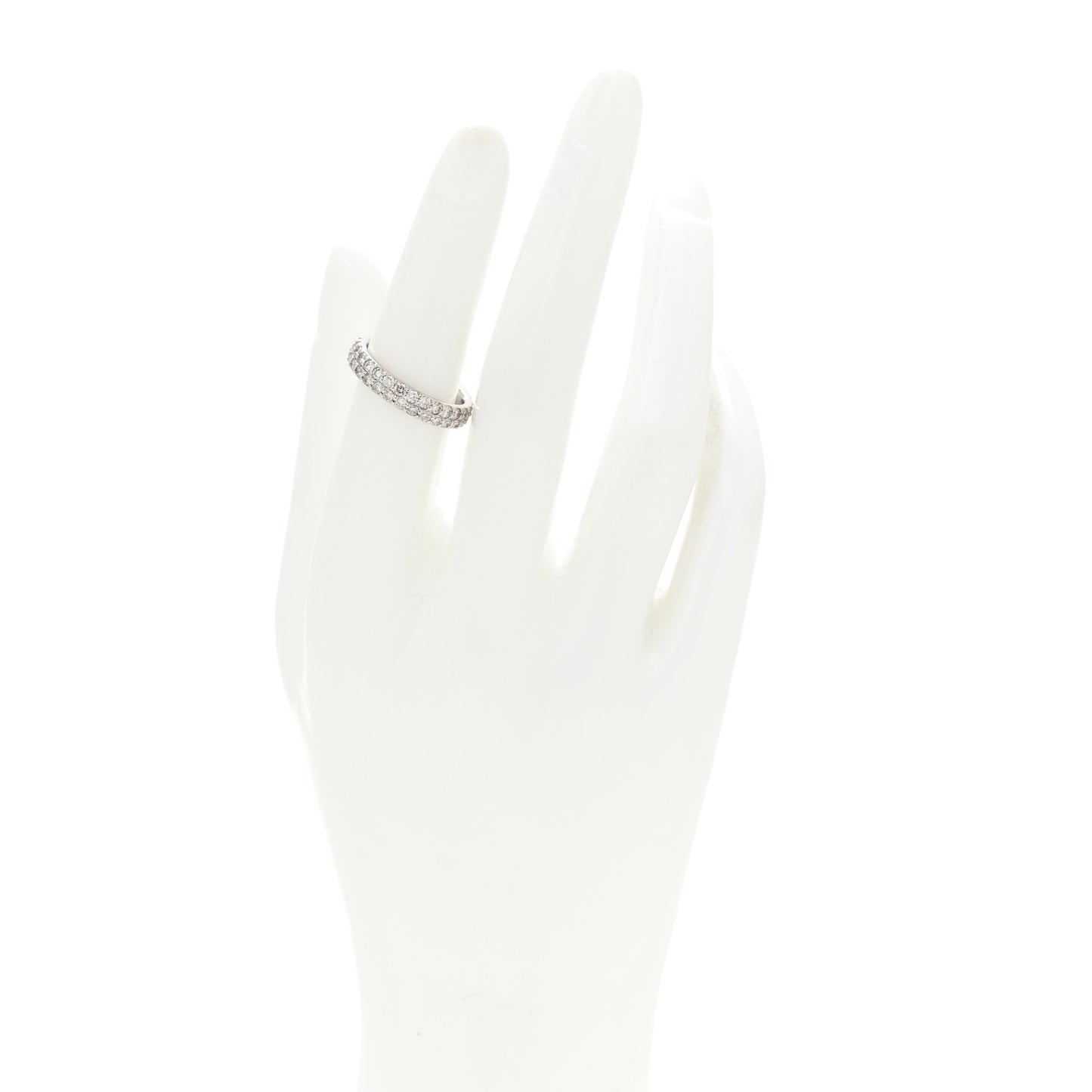Platinum Diamond 1.61ct Two Row Eternity Band Ring 52 6