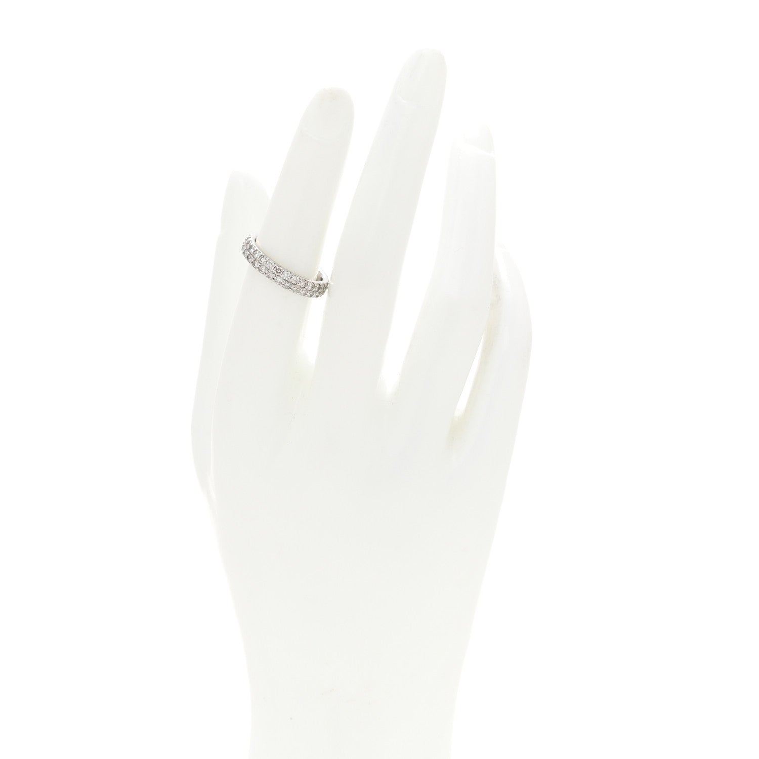 Parker & West by FASHIONPHILE Platinum Diamond 1.61ct Two Row Eternity Band Ring 52 6 2 of 9