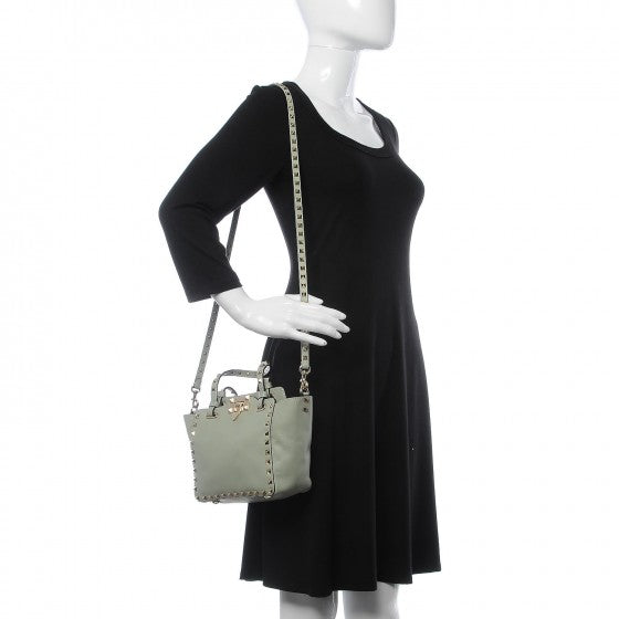 Vitello Mini Rockstud Tote Watergreen