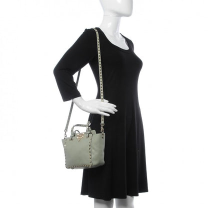 Valentino Garavani Vitello Mini Rockstud Tote Watergreen 2 of 10