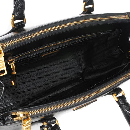 Prada Saffiano Lux Small Double Zip Tote Nero Black 5 of 11