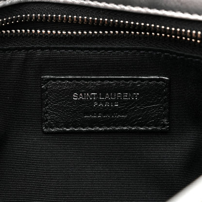 Saint Laurent Metallic Lambskin Matelasse Monogram Medium Niki Chain Satchel Argento 6 of 11