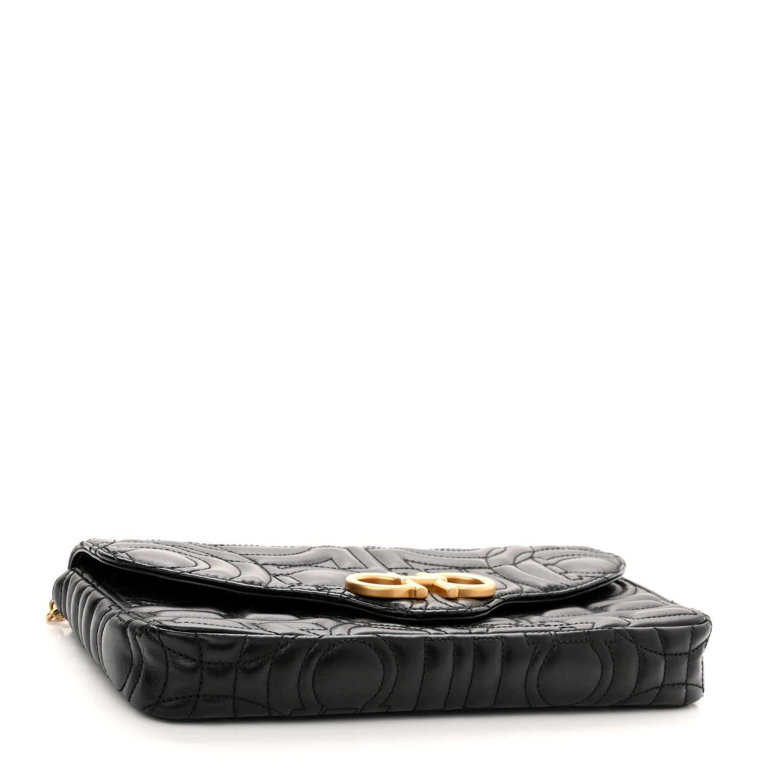Salvatore Ferragamo Calfskin Quilted Gancini Mini Bag Black 4 of 10