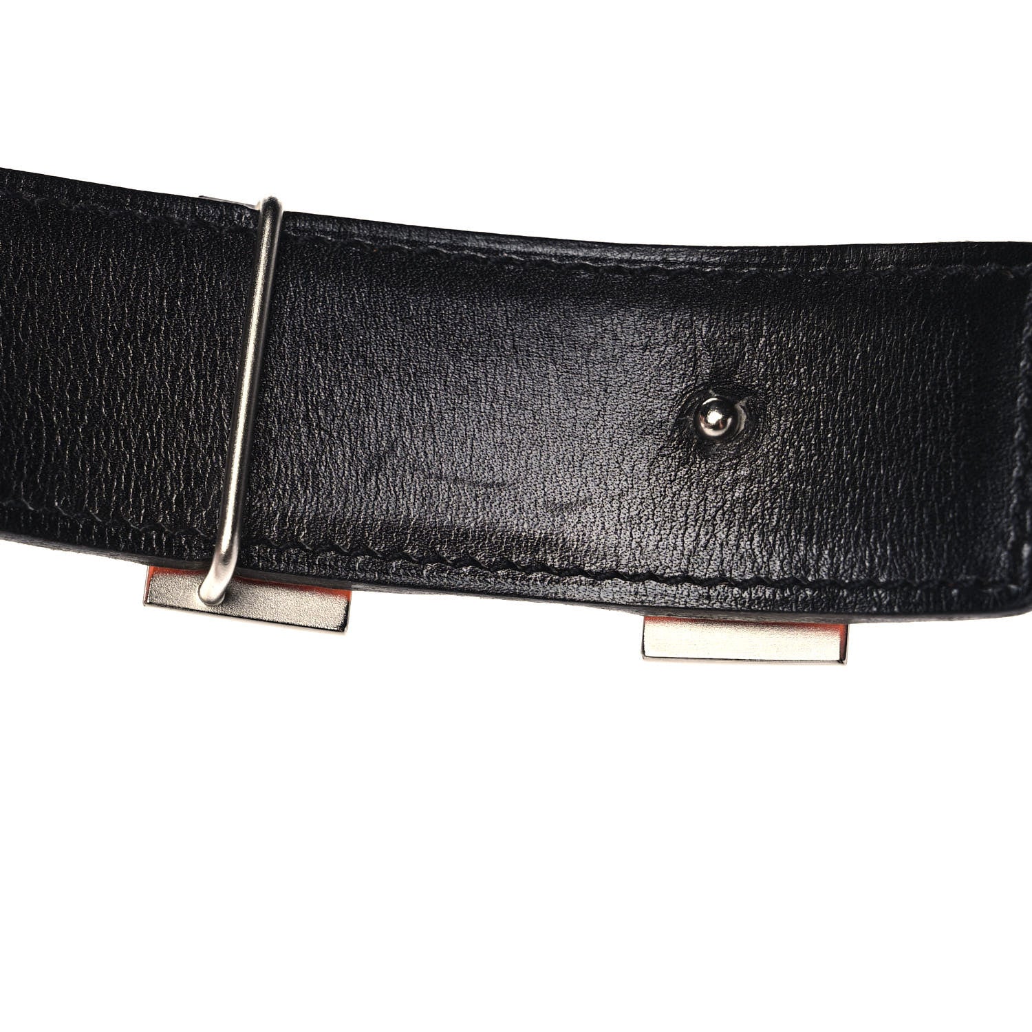Hermes Box Togo 32mm H Belt 95 Black Orange 6 of 6