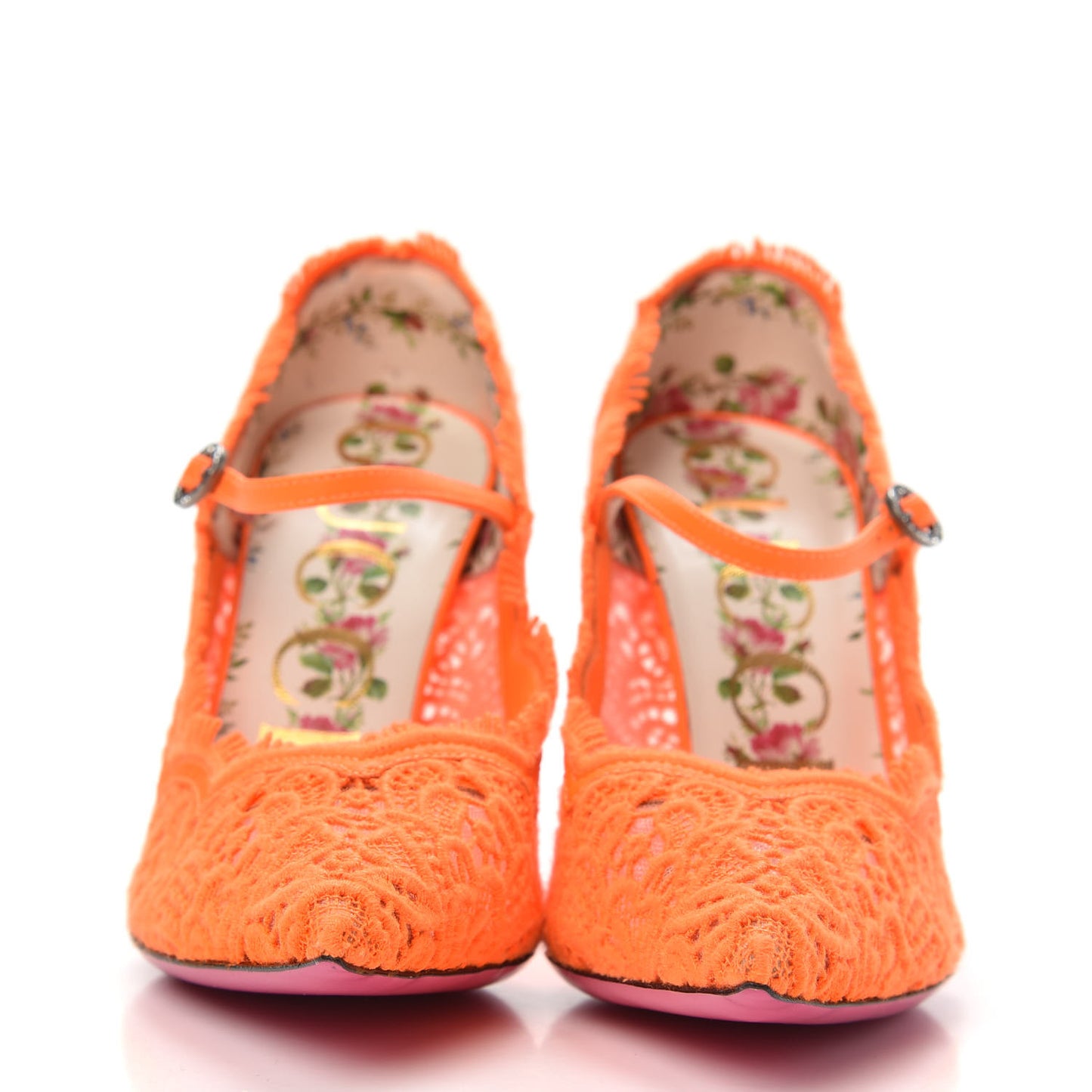 Lace Pizzo Venice Pumps 36 Orange Fluo
