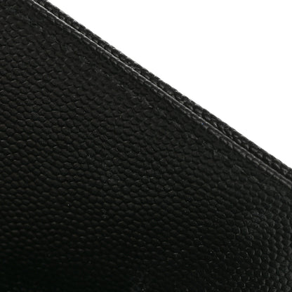 Saint Laurent Grain De Poudre Matelasse Chevron Small Monogram Envelope Wallet Black 8 of 11