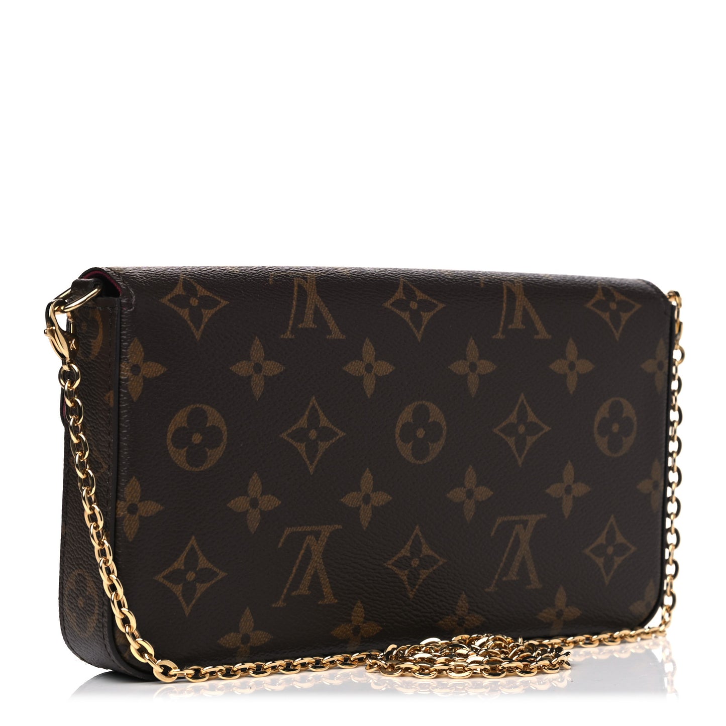 Monogram Pochette Felicie Chain Wallet Fuchsia