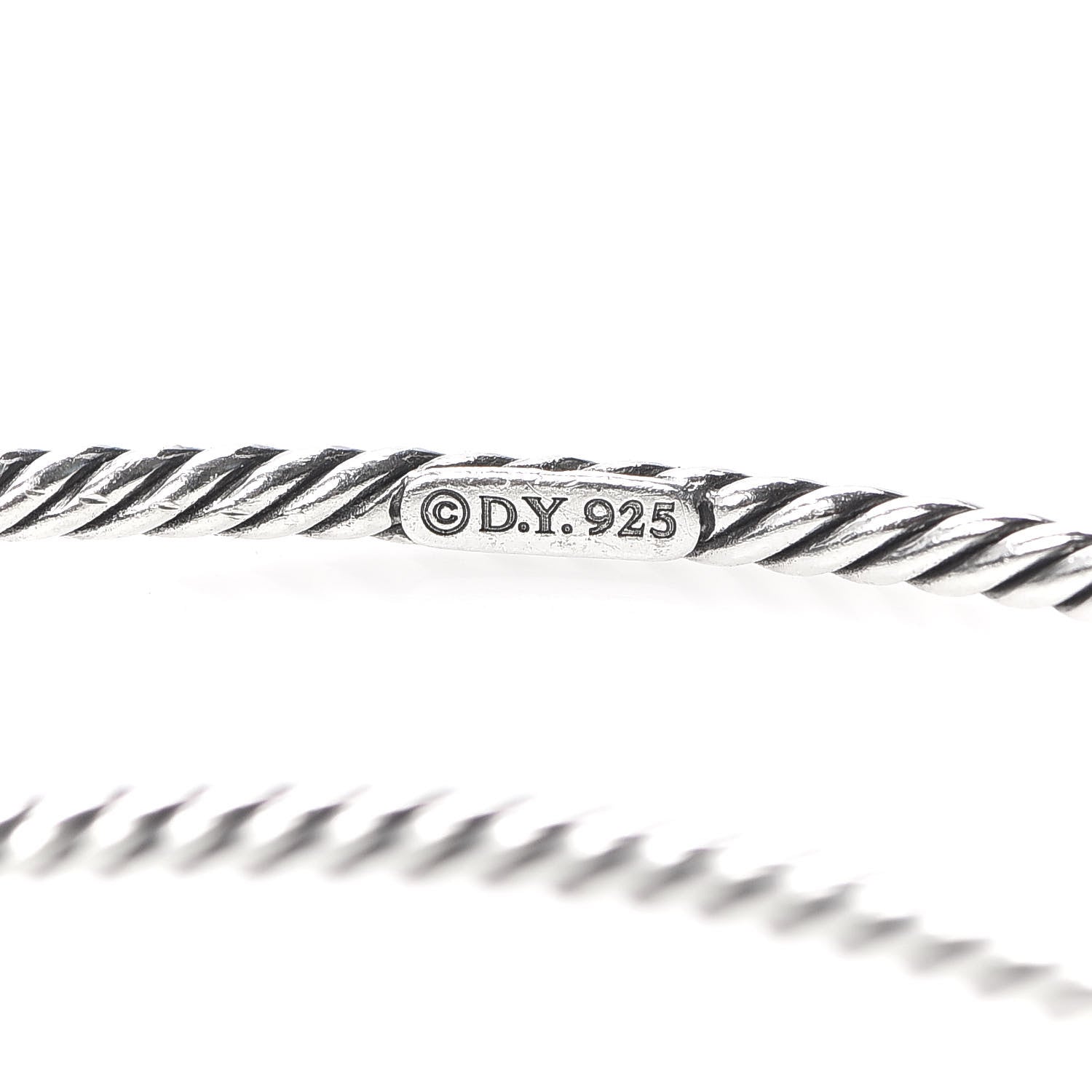 David Yurman Sterling Silver Amethyst Color Classics Cable Bangle Bracelet Set of 2 4 of 5