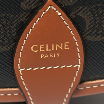 Celine Triomphe Canvas Medium Folco Bag Tan 6 of 9