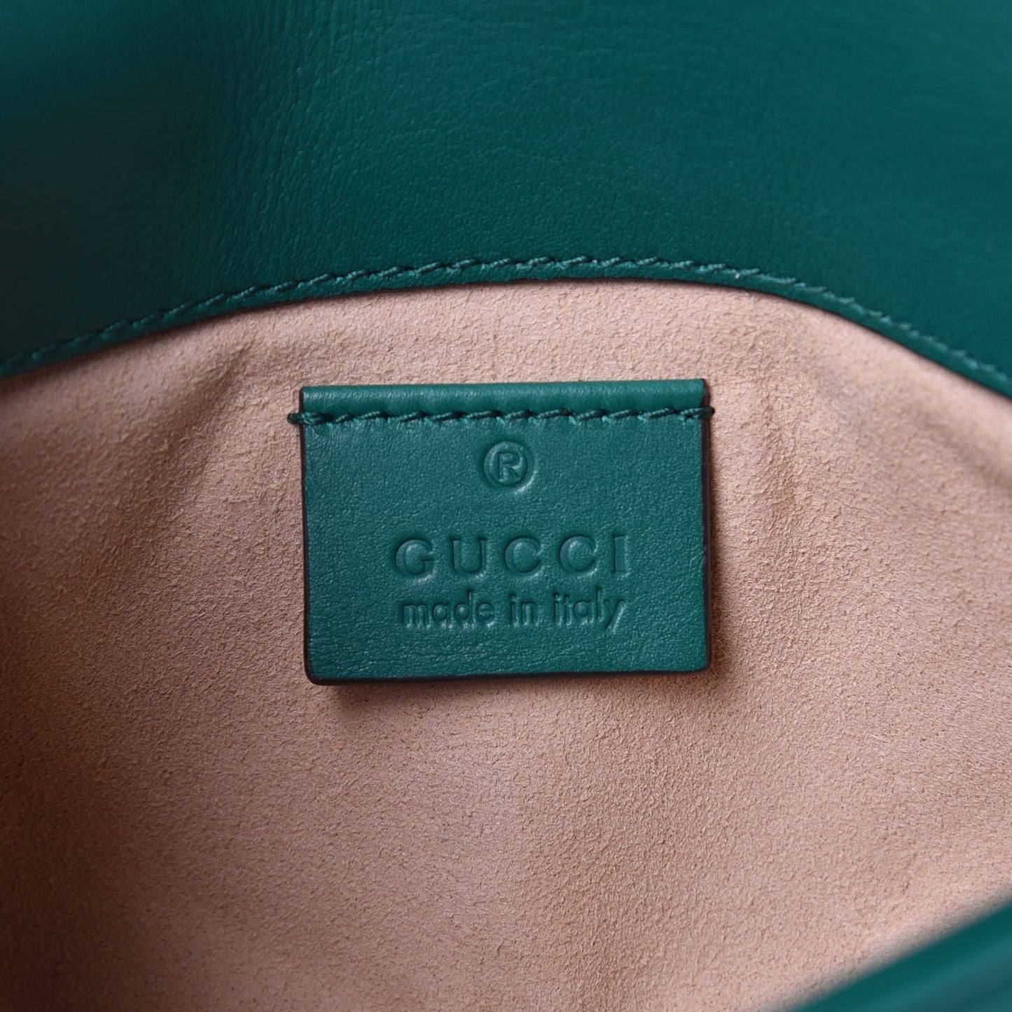 Calfskin Matelasse Super Mini GG Marmont Shoulder Bag Emerald Green