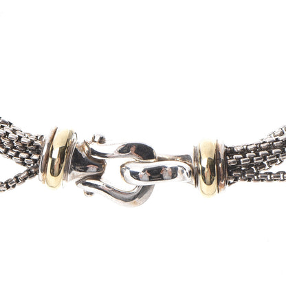David Yurman Sterling Silver 18K Yellow Gold Pearl Multi Strand Necklace 7 of 11