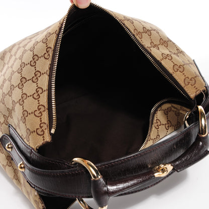 Gucci Monogram Medium Horsebit Chain Hobo Dark Brown 5 of 8
