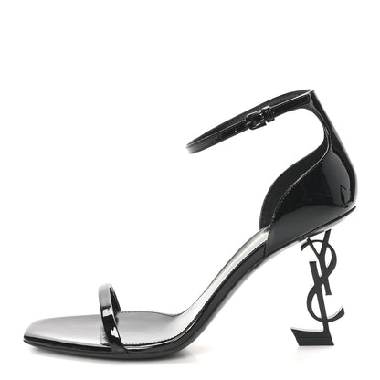Saint Laurent Patent Calfskin Opyum 85 Sandals 37 Black 1 of 9