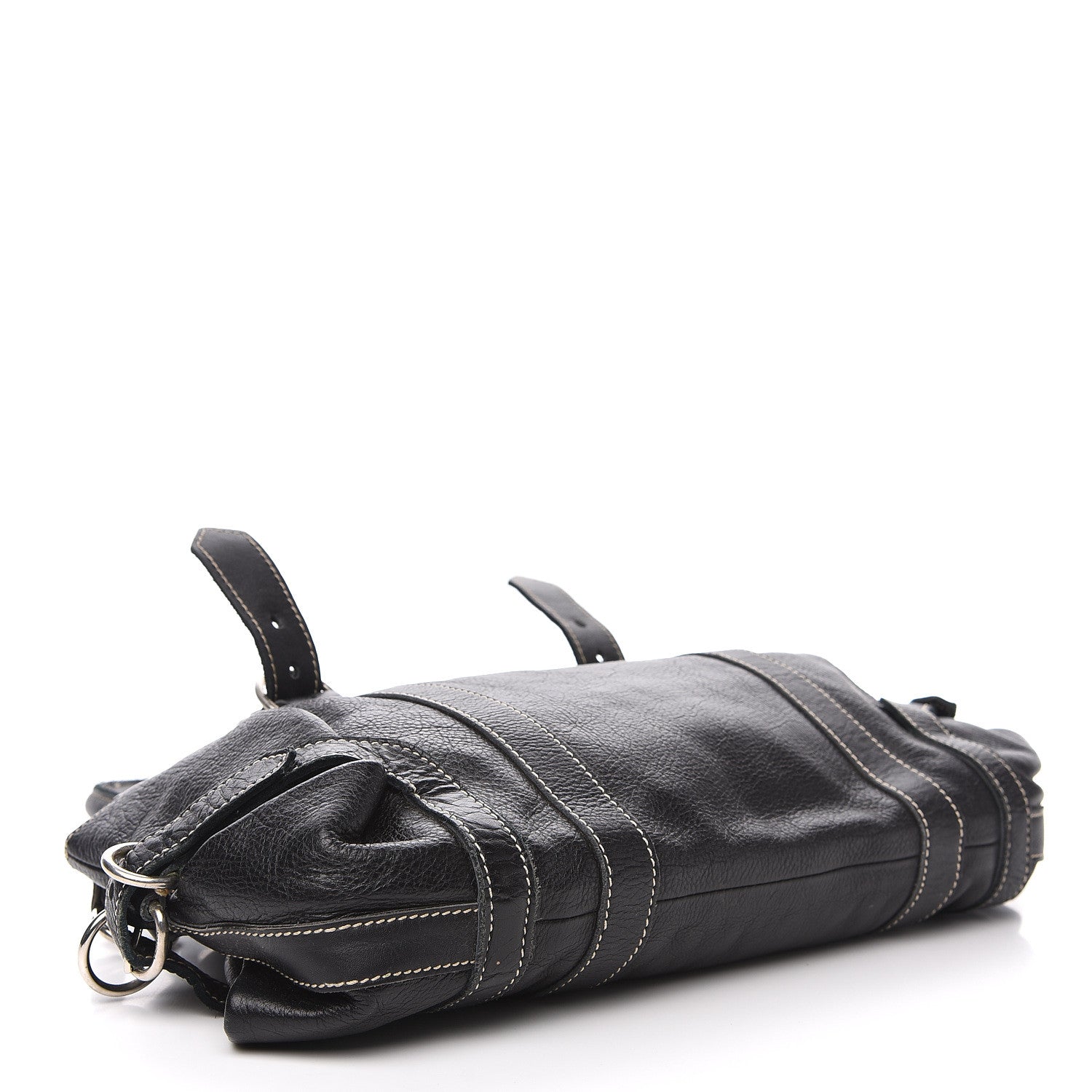 Prada Calfskin Wrapping Satchel Bag Black 3 of 16