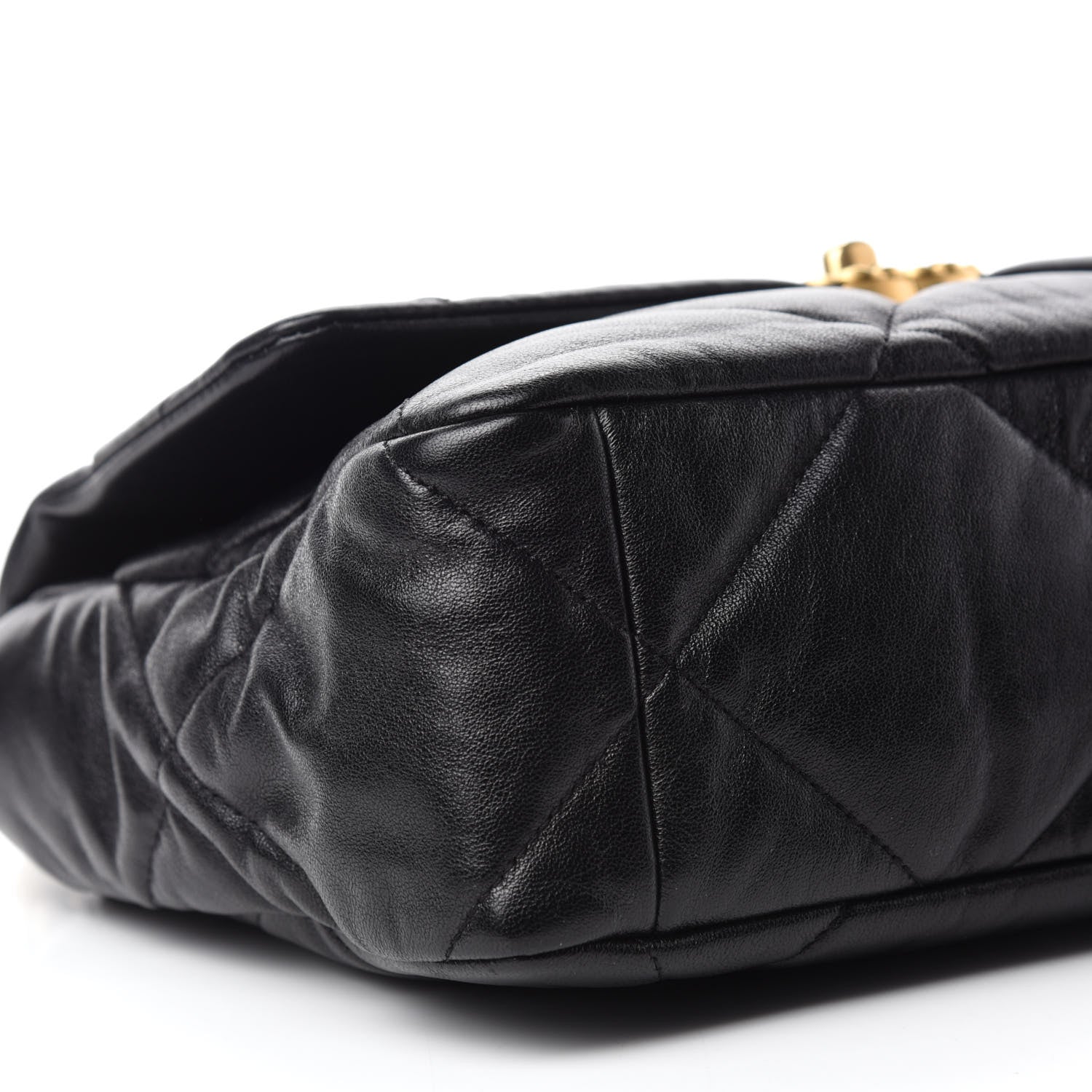 Chanel Shiny Goatskin Quilted Large Chanel 19 Flap Black 6 of 10