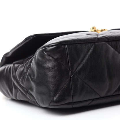 Chanel Shiny Goatskin Quilted Large Chanel 19 Flap Black 6 of 10