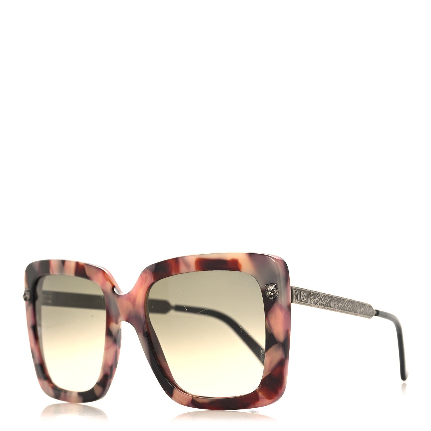 Gucci Acetate Squared Frame Sunglasses GG0216SA Multicolor Pink 1 of 8