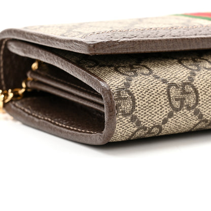 Gucci GG Supreme Monogram Web Ophidia Wallet On Chain Brown 9 of 11