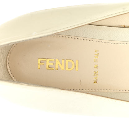 Fendi Vitello Cuoio FF Ballerina Flats 37.5 White 9 of 14