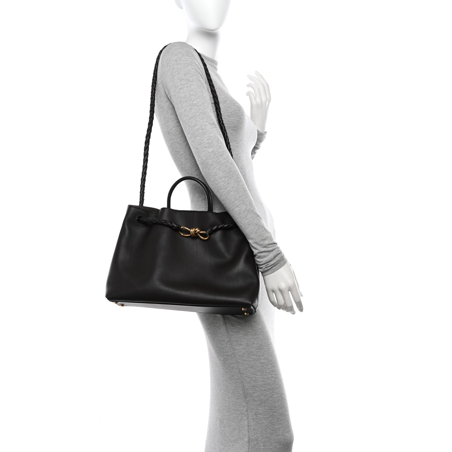 Silky Calfskin Medium Andiamo Shoulder Bag Fondant