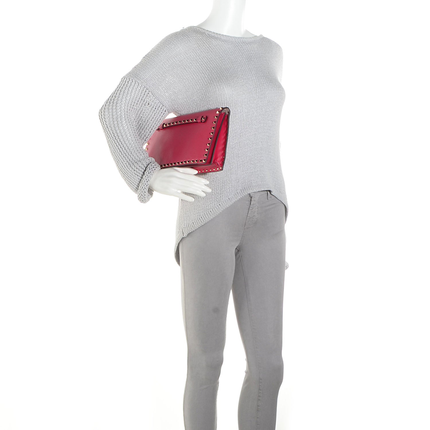 Valentino Garavani Nappa Rockstud Wristlet Clutch Cyclamin 2 of 8