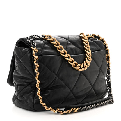 Chanel Lambskin Quilted Maxi Chanel 19 Flap Black 3 of 10