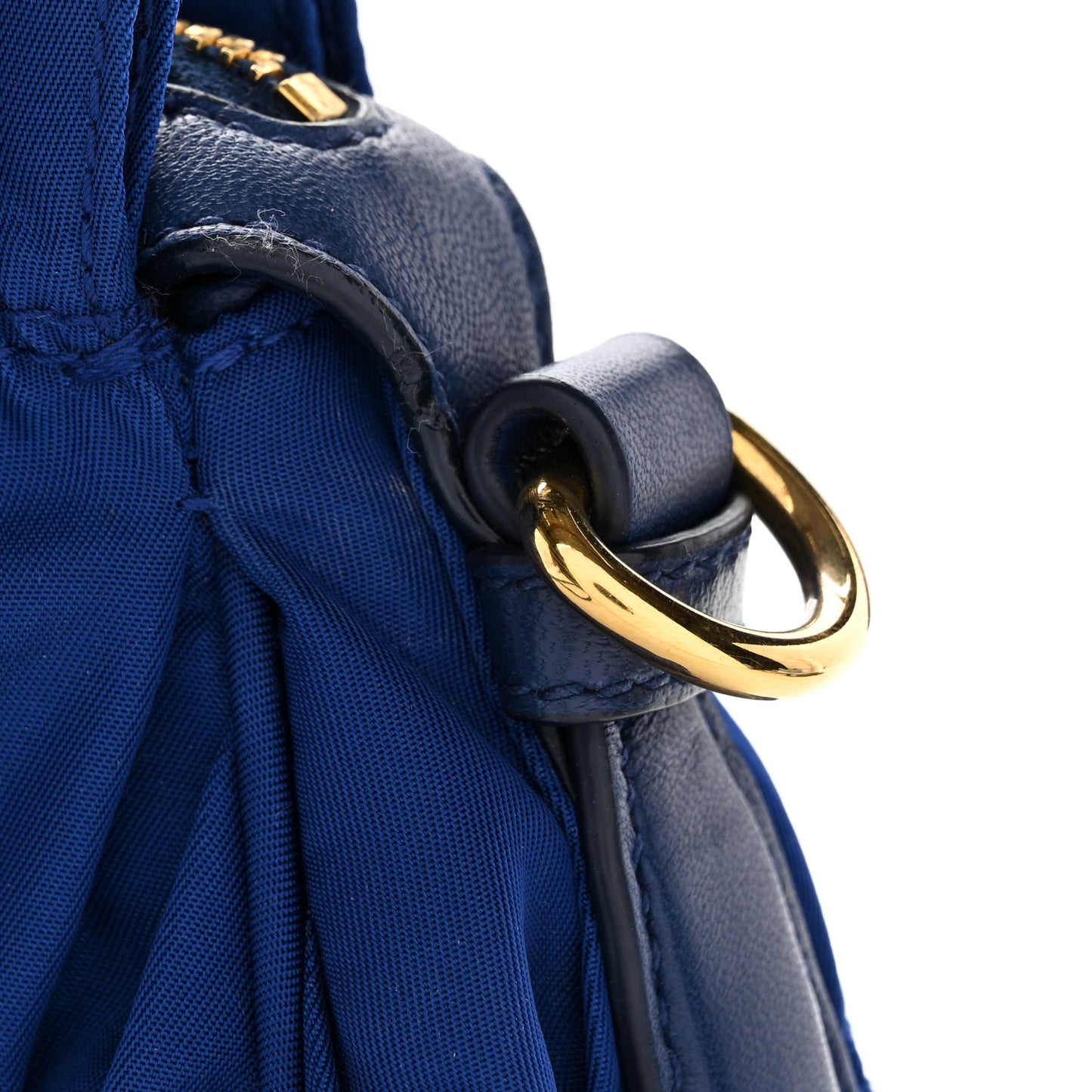 Tessuto Nylon Gaufre Shopping Satchel Bluette