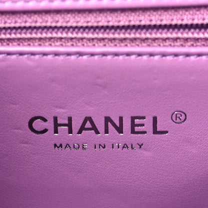 Chanel Lambskin Quilted Small CC Filigree Flap Purple 6 of 9