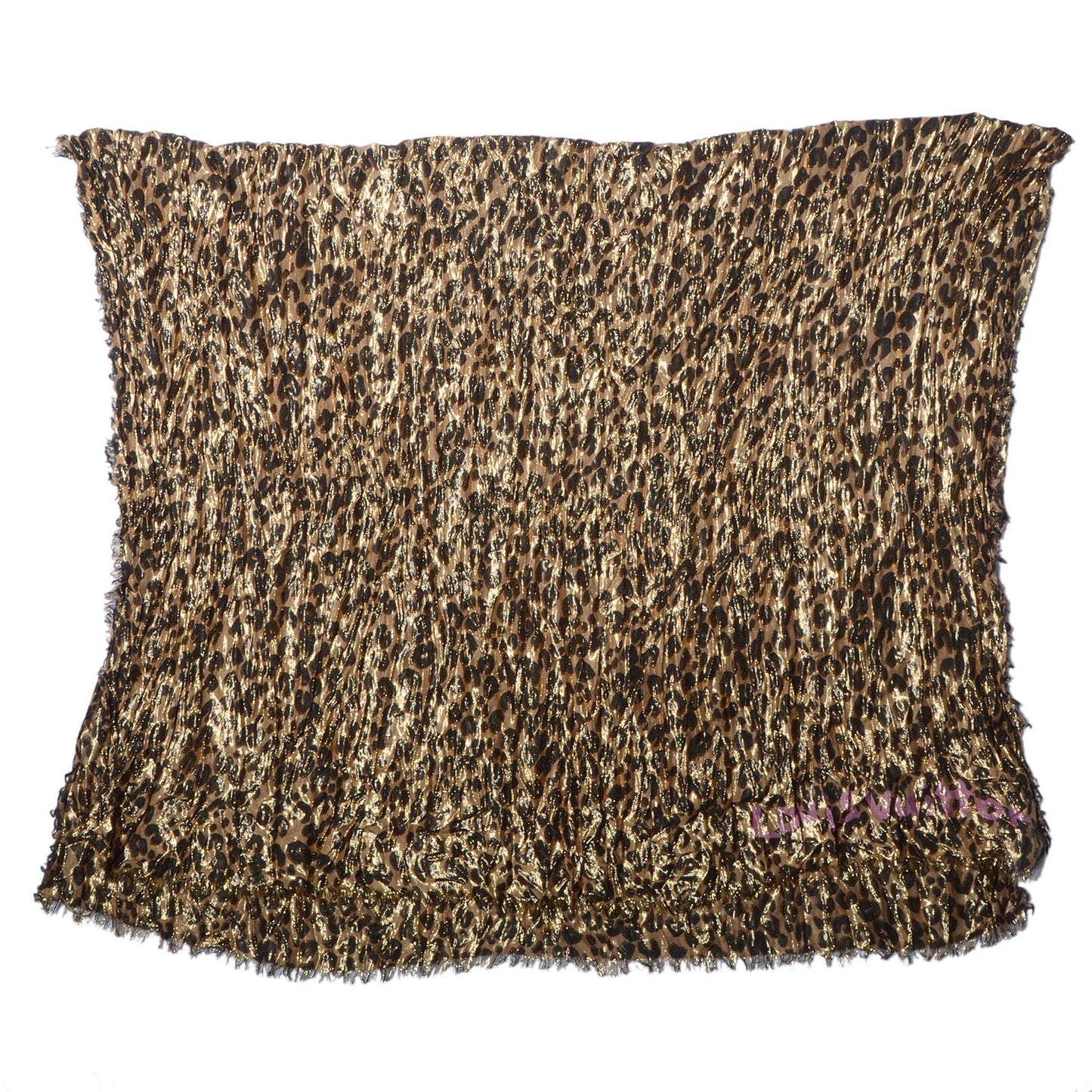 Cashmere Silk Leopard Etole Stole Disco Marron