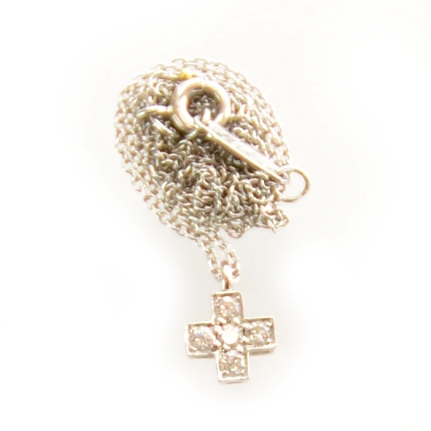 Tiffany Platinum Diamond Cruciform Cross Pendant Necklace 1 of 6