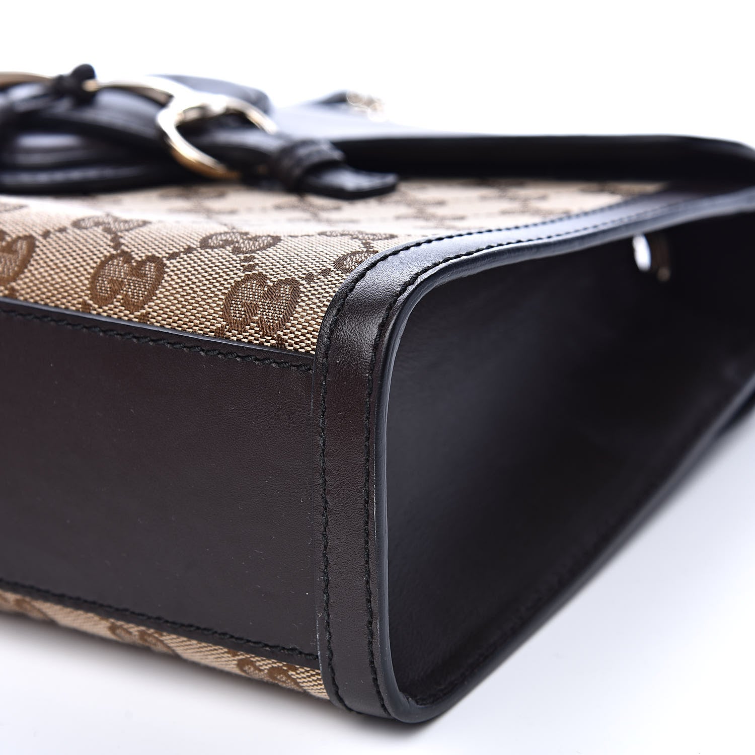 Gucci Monogram Margaux Calfskin Medium Emily Chain Shoulder Bag Beige Ebony Cocoa 10 of 13