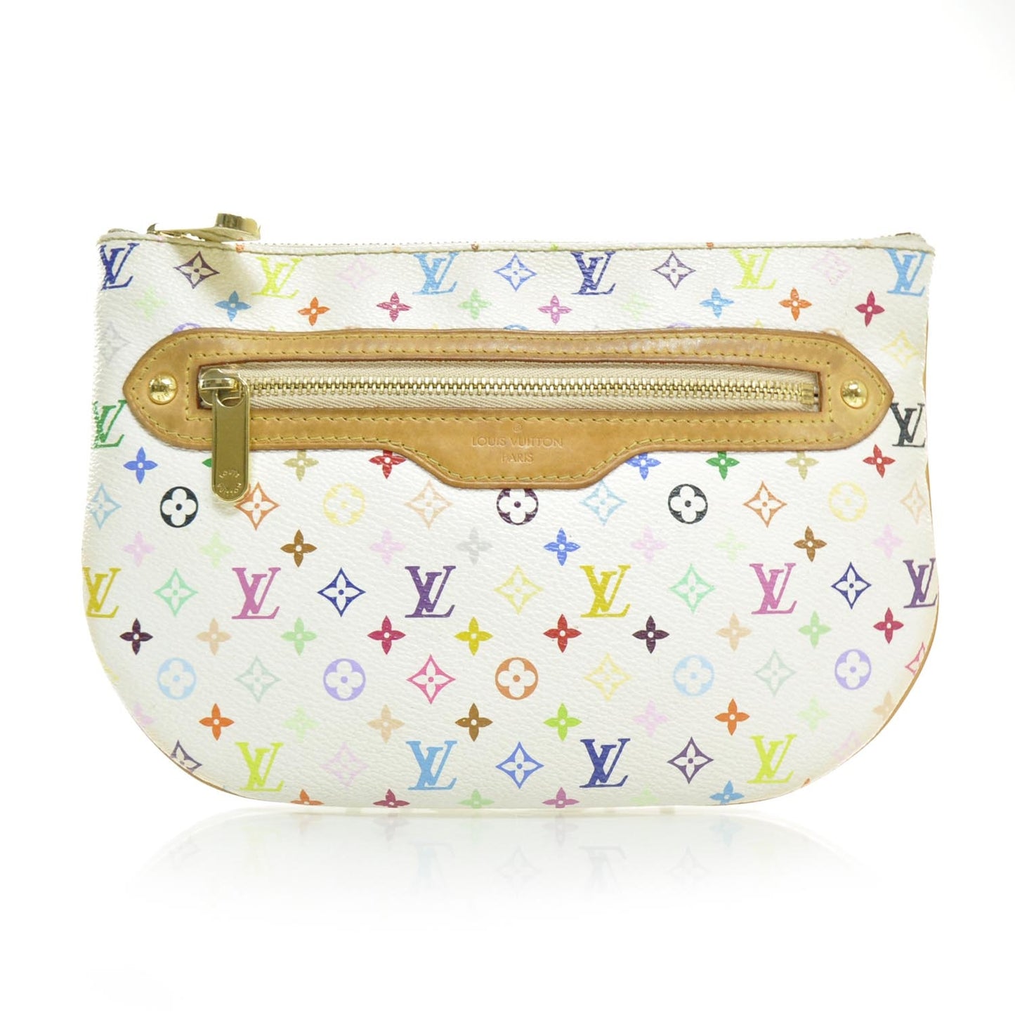 Monogram Multicolor Pochette Plate GM White