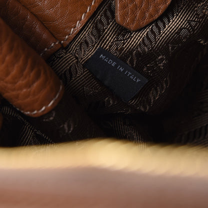 Prada Vitello Daino Large Double Zip Tote Brandy 7 of 12